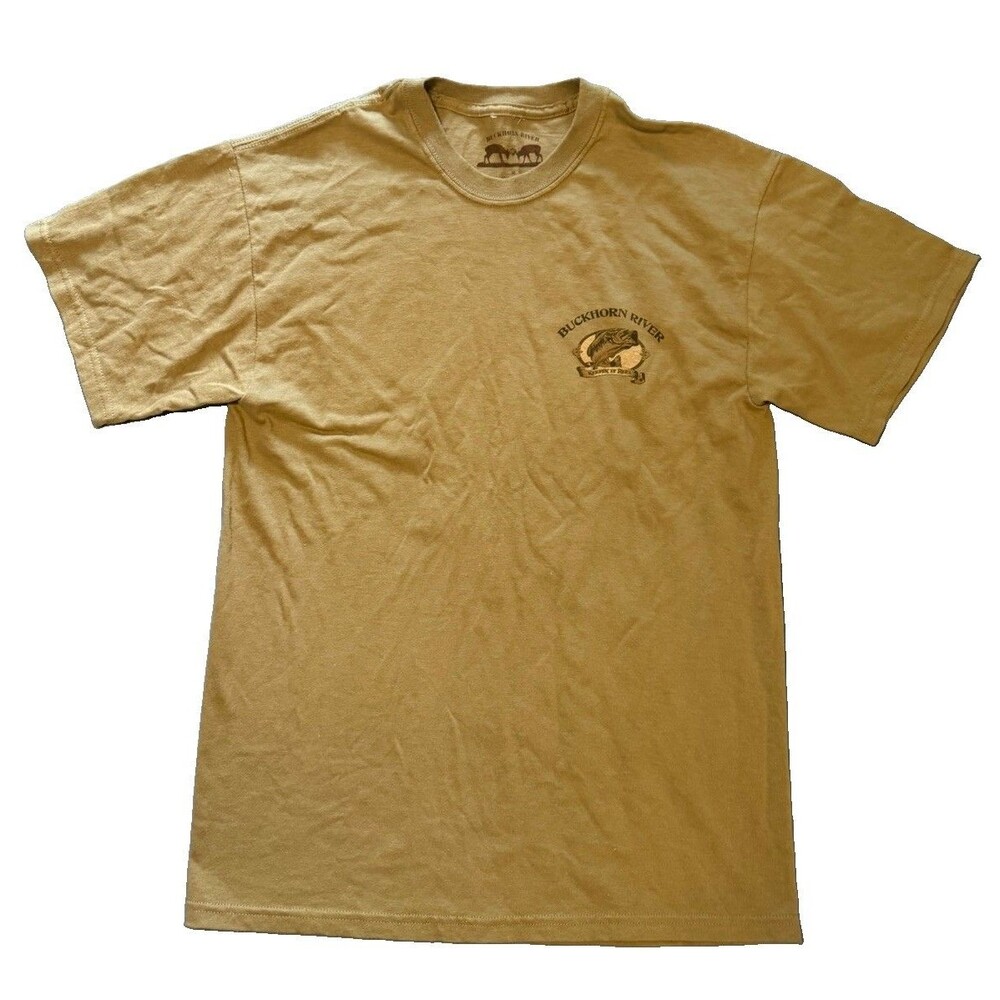 NWT Buckhorn River Mens M Olive Green Largemouth Lager Fishing T Shirt Cotton